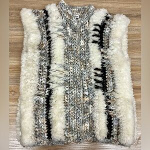 Vintage Le Sweater Vest Hand Knit Multicolor Size S